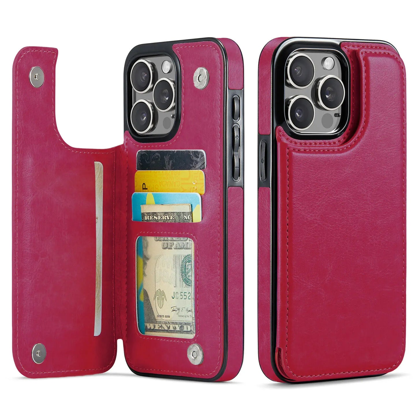 Wallet Card Holder Case Iphone 16 15 14 13 12 11 Pro Max Xs Xr Leather Cover
