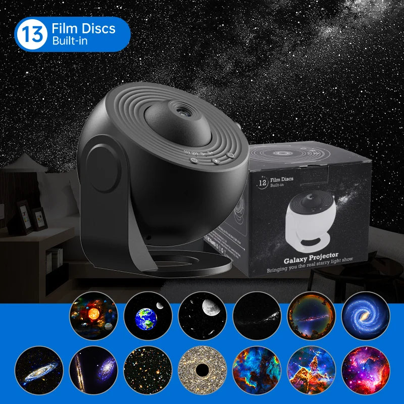 Night Light Galaxy Projector Starry Sky Rotate Planetarium Lamp Room Decoration Holiday Gifts