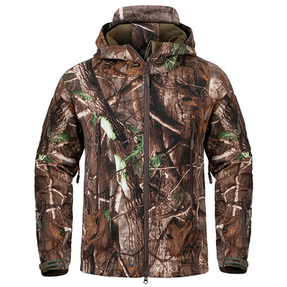 Men's Camouflage Hunting Jacket – Waterproof Fleece Tactical Soft Shell
