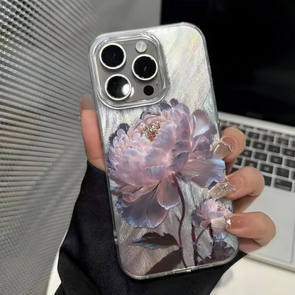 Five Golden Lotus Pattern Phone Case Iphone 11 13 14 15 16 Pro Max 7 8 Plus X Xs Xr 16e Feather