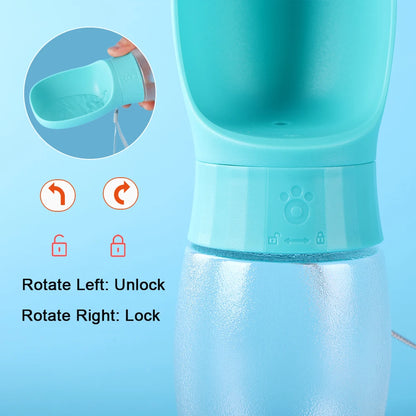 Portable Pet Water Bottle with Drinking Bowl for Dogs & Cats