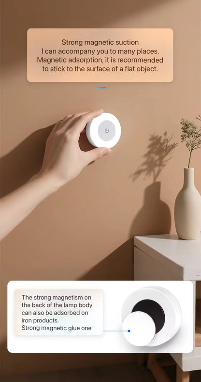 Energy Saving Led Touch Sensor Night Lights Usb Rechargeable Magnetic Wall Light Room Aisle Bedroom
