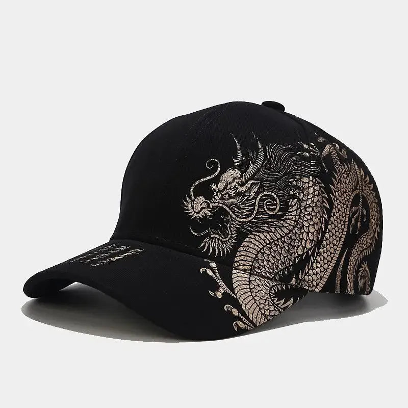 Dragon Embroidery Baseball Cap – Chinese Style Unisex Hat