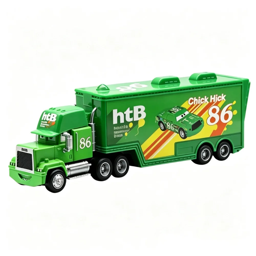 Disney Pixar Cars Mack Truck & Racing Car Diecast Model Set – Kids Gift