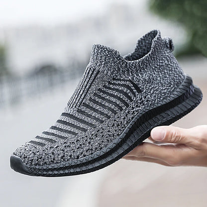 Men's Slip-On Knit Sneakers – Lightweight & Breathable Walking Shoes