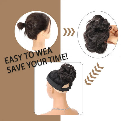 Claw Clip Messy Bun Hair Piece Curly Wavy Synthetic Updo