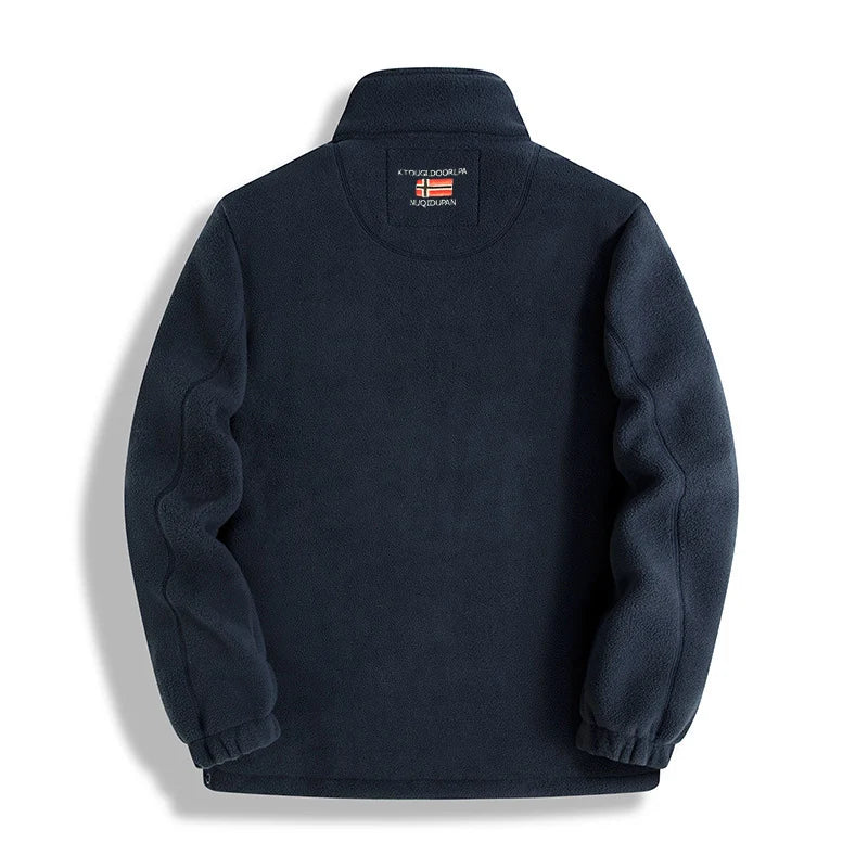 Men's Thick Polar Fleece Jacket – Full-Zip Warm Outdoor Winter Coat