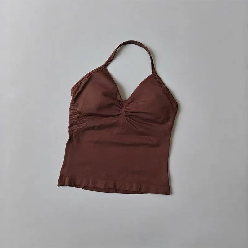 Women's Halter Neck Sports Bra & Shorts Set