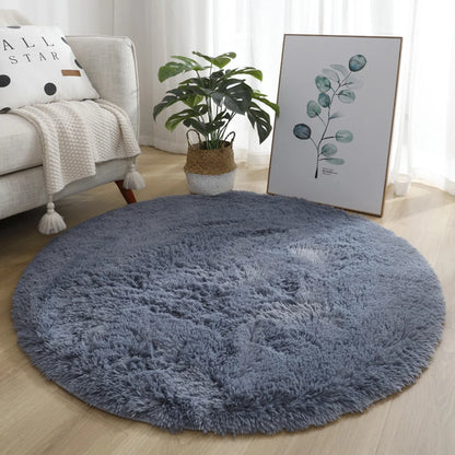Round Shaggy Rug – Super Soft Fluffy Carpet for Living Room & Bedroom