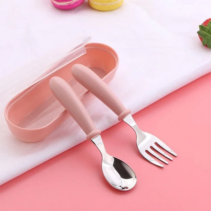 Kids Stainless Steel Cutlery Set with Portable Case