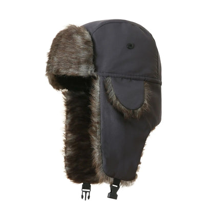 Men's Winter Trapper Hat with Faux Fur Earflaps