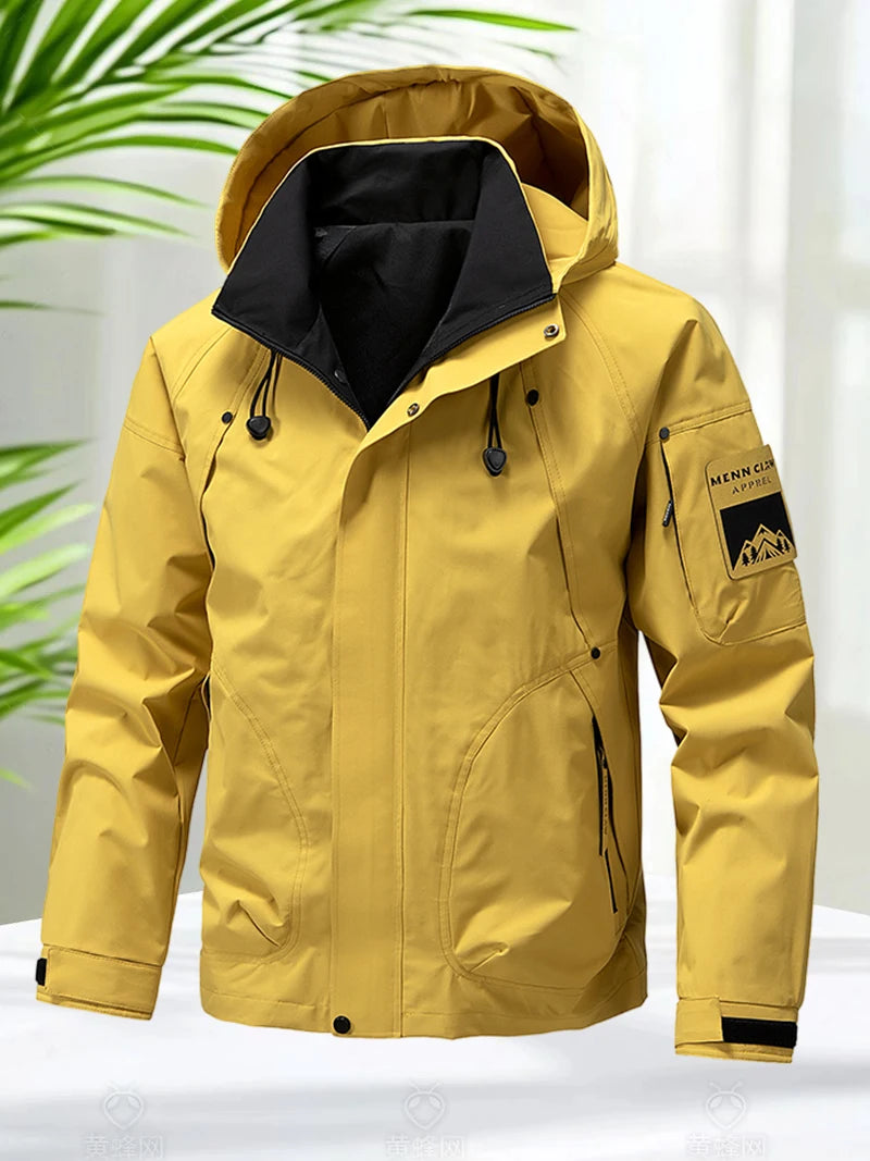 Men's Waterproof Hooded Outdoor Jacket – Lightweight Windbreaker