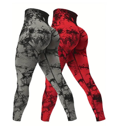 2-Pack Women's High Waist Yoga Leggings with Side Lace-Up Cutout