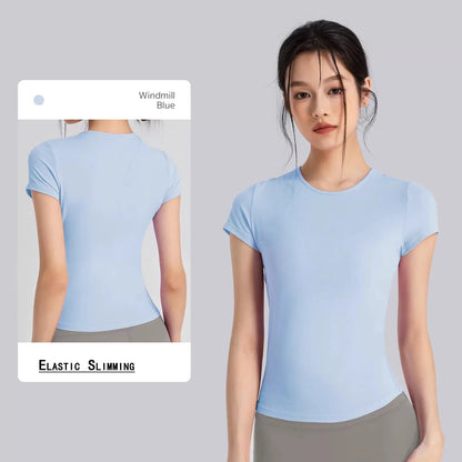 Women's Quick Dry Workout T-Shirt Slim Fit Yoga Top