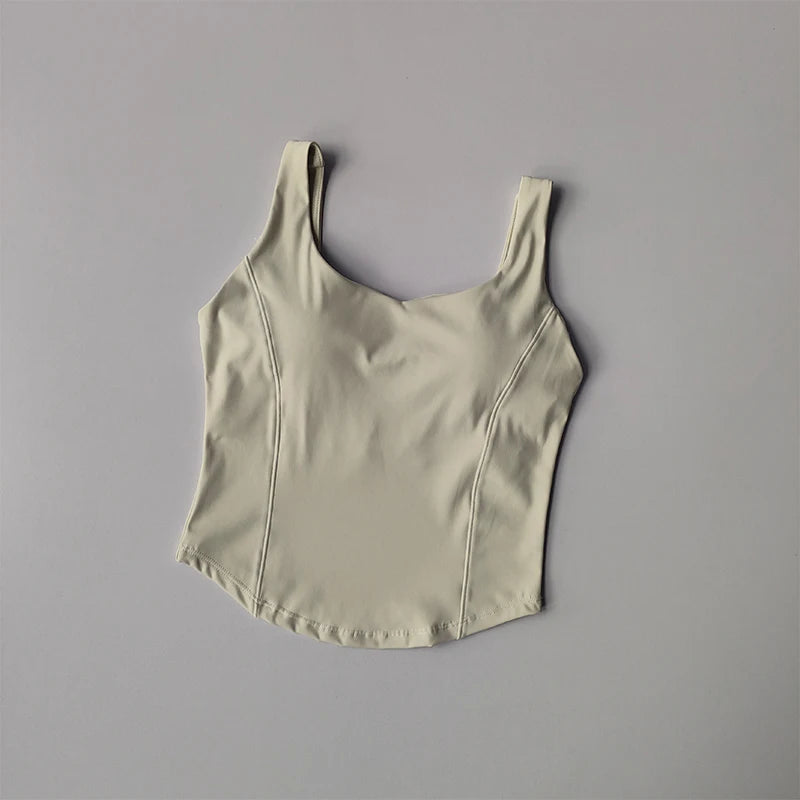 Women's Sports Bra Tank Top Built-In Bra Fitness Yoga Crop Top