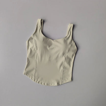 Women's Sports Bra Tank Top Built-In Bra Fitness Yoga Crop Top