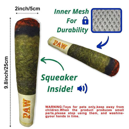 Cigar Design Squeaky Dog Toy - Funny Plush Chew Toy for Small Dogs