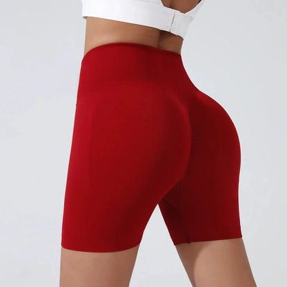 Women's High-Waist Butt Lifting Biker Shorts – Seamless Gym & Running Shorts