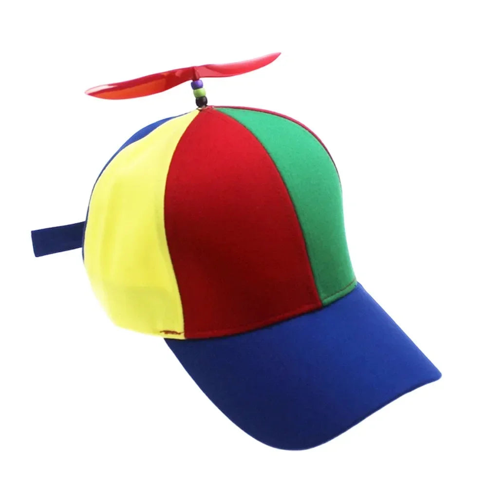 Propeller Beanie Hat – Funny Rainbow Helicopter Cap for Kids