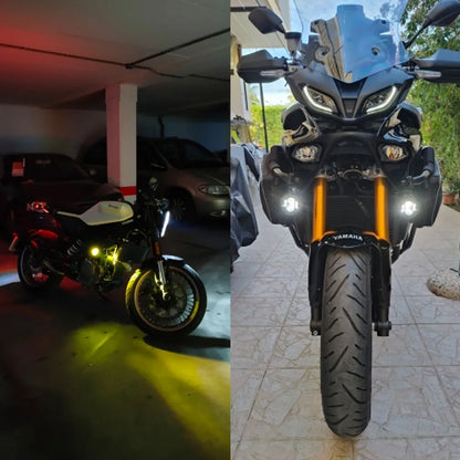 Motorcycle Fog Lights Led Auxiliary Driving Lamp Moto Headlight Spotlights 100w Wired Switch Dual