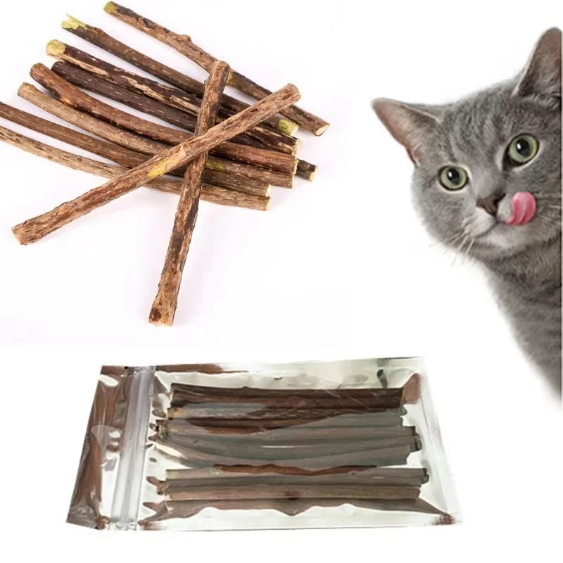 Catnip Chew Sticks – Natural Matatabi Teeth Cleaning Cat Toy (20 Pcs)