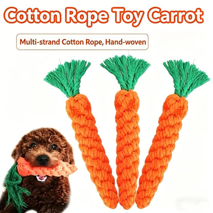 Carrot Cotton Rope Chew Toy for Small Dogs & Puppies