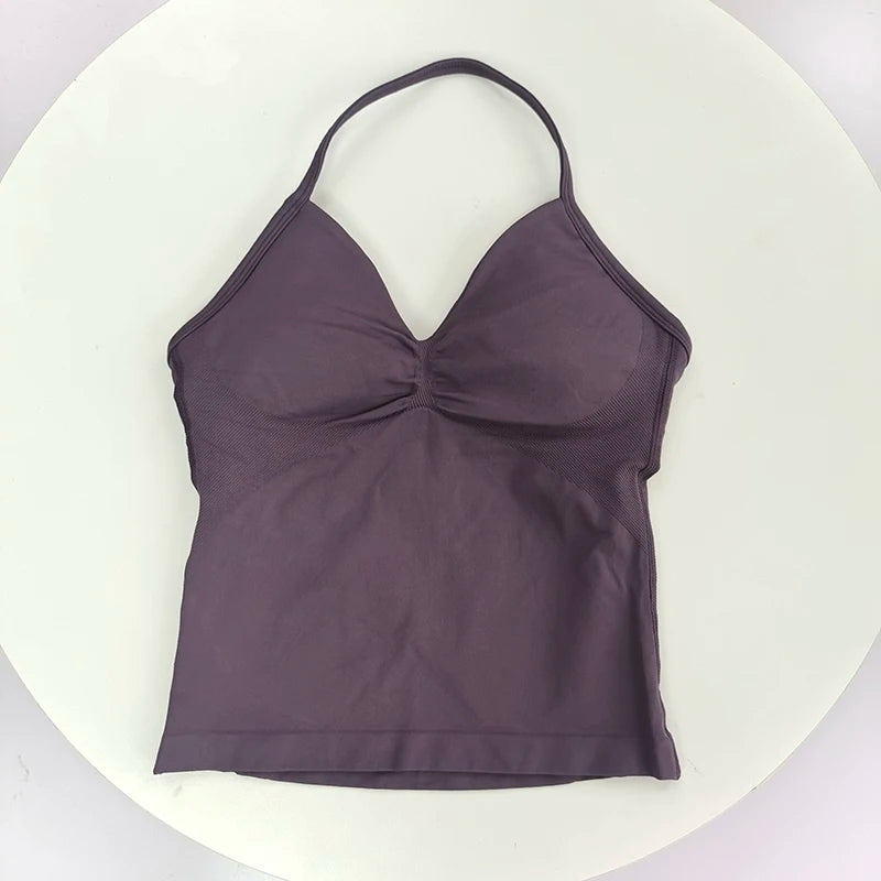 Women's Open Back Sports Bra – Breathable Yoga Top
