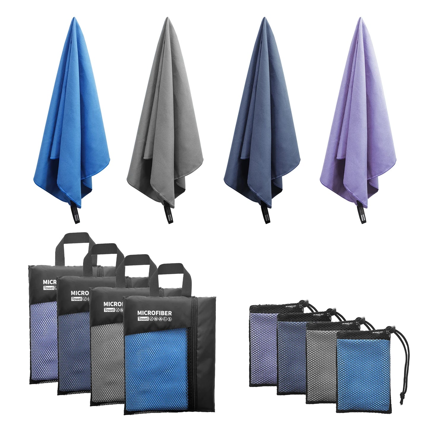 Microfiber Travel Towel with Mesh Bag – Quick Dry & Absorbent