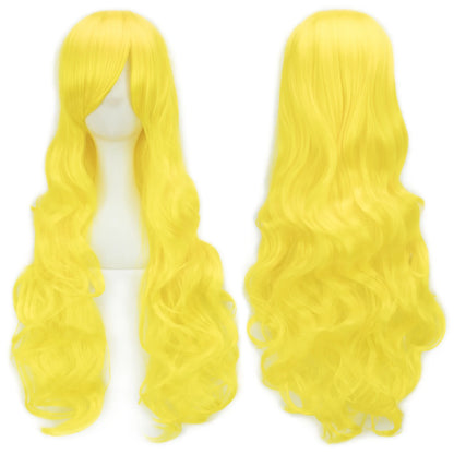 Soowee Curly Long Synthetic Hair Green Wig Hairpiece Pink Black Party Cosplay Wigs Women