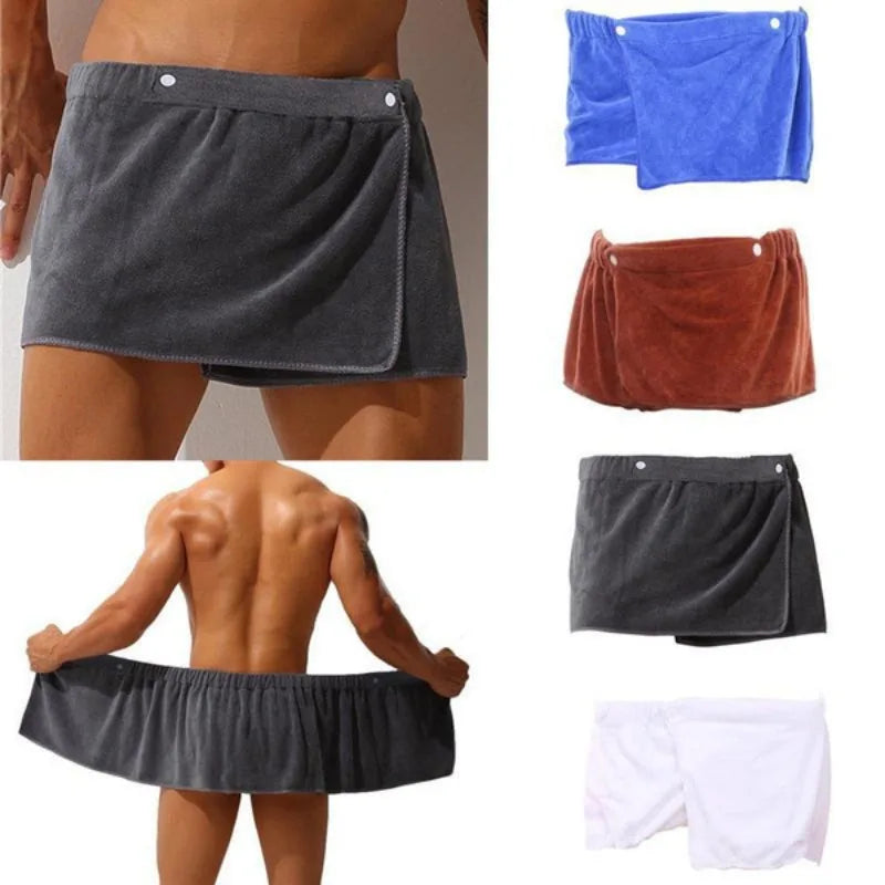 Men's Wearable Bath Towel Wrap – Absorbent Beach & Swim Skirt
