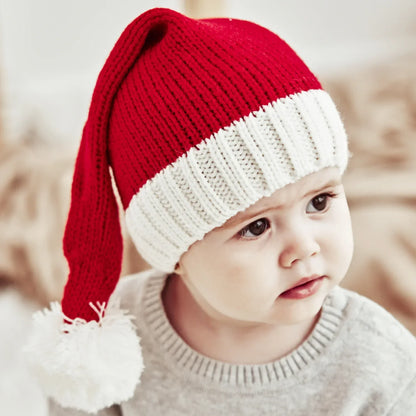 Christmas Knit Santa Beanie with Pom Pom – Adults & Kids