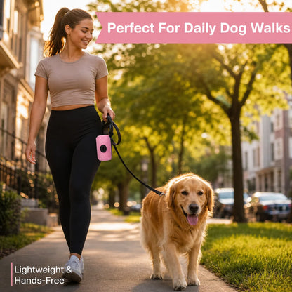 Dog Poop Bag Dispenser with Carabiner Clip for Walking