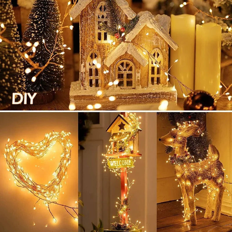 3 6 9m Usb Power Led Firecracker String Lights Remote Control Garland Fairy Wedding Party Garden