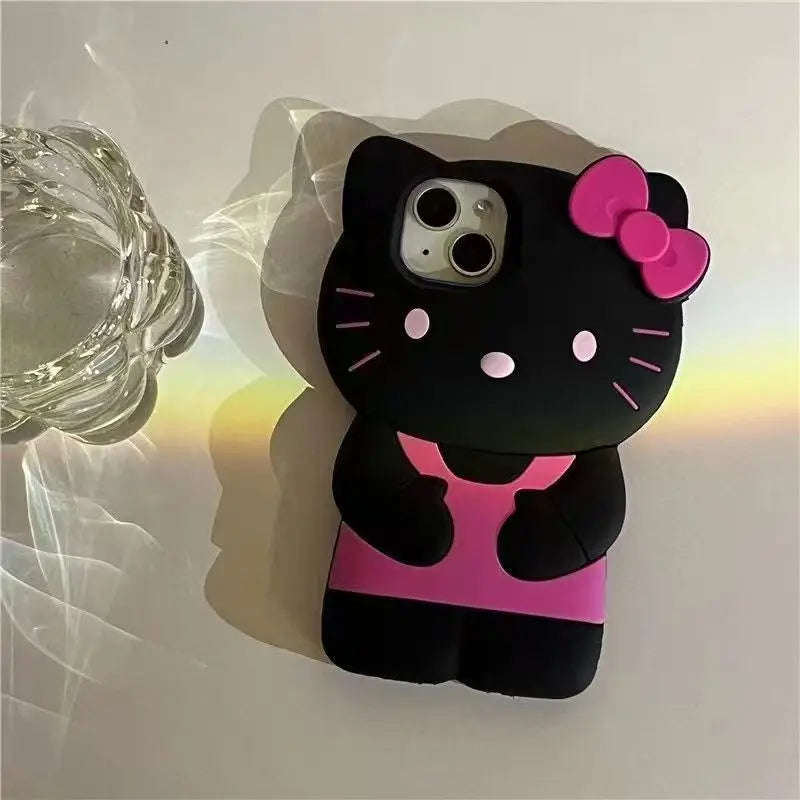 Bowknot Kitty Cat 3D Silicone Soft iPhone Case