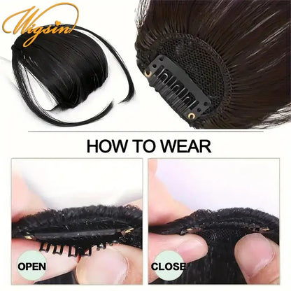Clip-In Air Bangs Hair Extension – Synthetic Wispy Fringe Hairpiece for Women