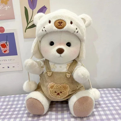 Teddy Bear Plush Toy with Changeable Outfits – Cute Stuffed Animal Doll