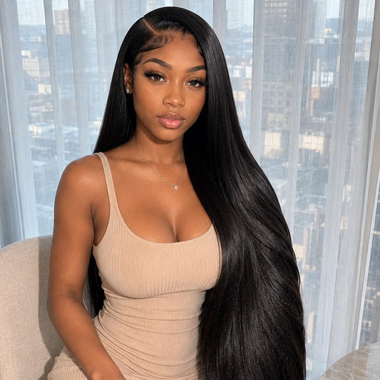 100 Human Hair Wigs 250 Silky Bone Straight 40 Inches Hd 13x6 Lace Frontu Transparent Burmese 13x4
