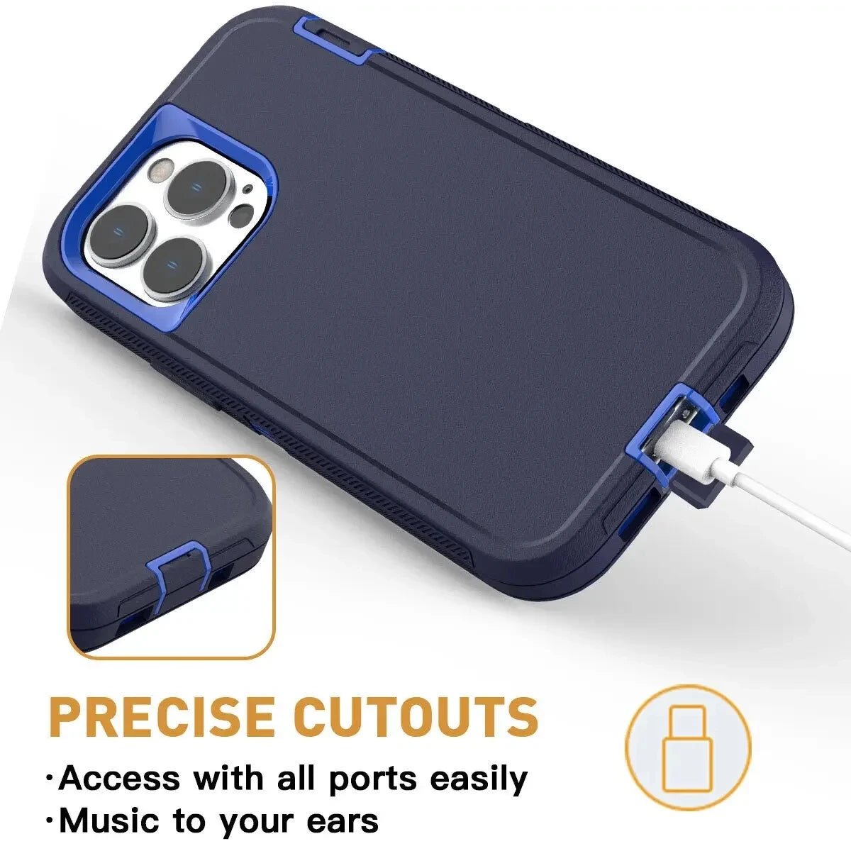 3 1 Heavy Duty Armor Shockproof Dust-Proof Case Iphone 15 14 13 12 11 16pro Max Mini Xsmax Xr X Xs