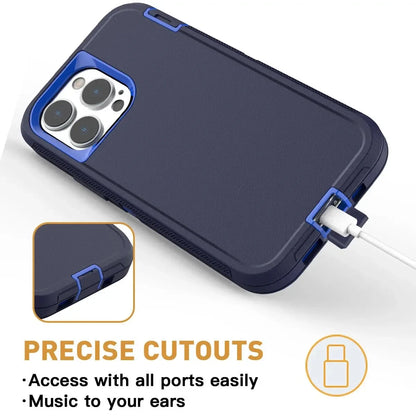 3 1 Heavy Duty Armor Shockproof Dust-Proof Case Iphone 15 14 13 12 11 16pro Max Mini Xsmax Xr X Xs