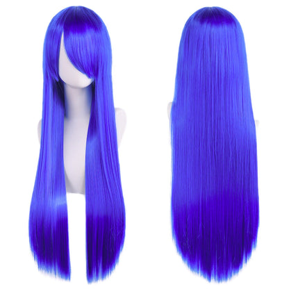 Long Straight Cosplay Wig – 32 Inch Synthetic Lolita Hair, 36 Colors