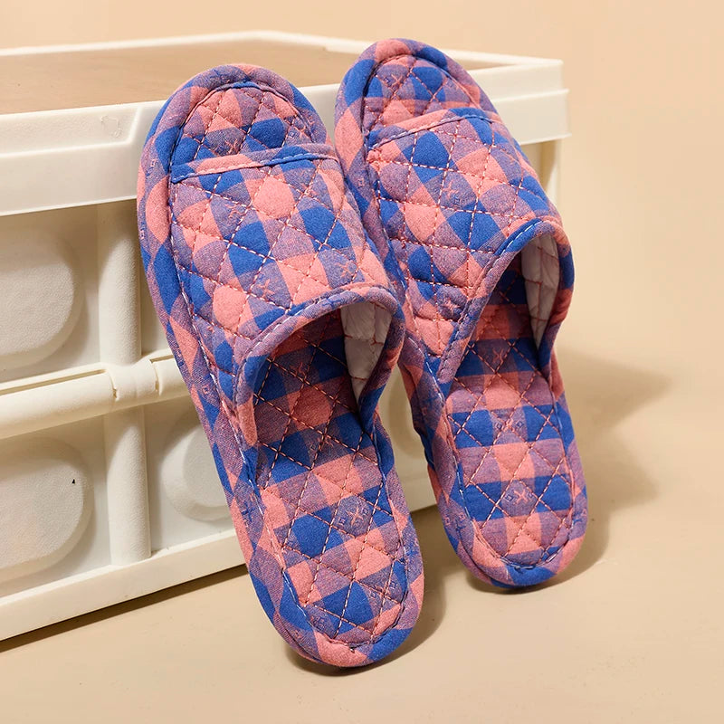 Women Slippers Lightweight Home Shoes Antislip Soft Indoor Fabric - Soft