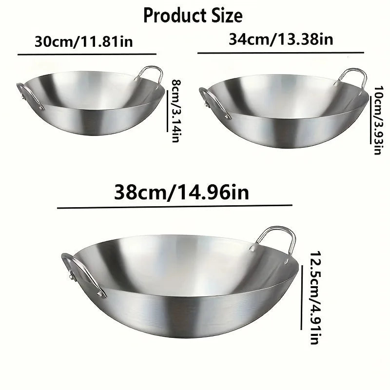 Stainless Steel Wok with Dual Handles – Uncoated