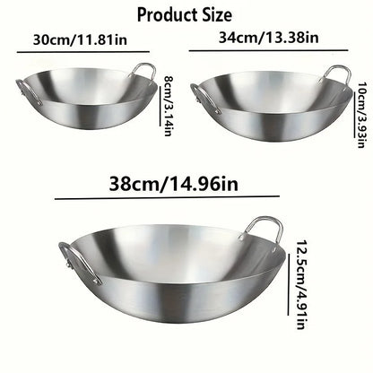 Stainless Steel Wok with Dual Handles – Uncoated