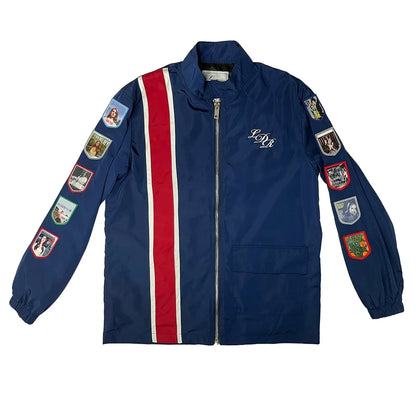 LDR Racing Jacket with Patches – Navy Blue Unisex Zip-Up Coat