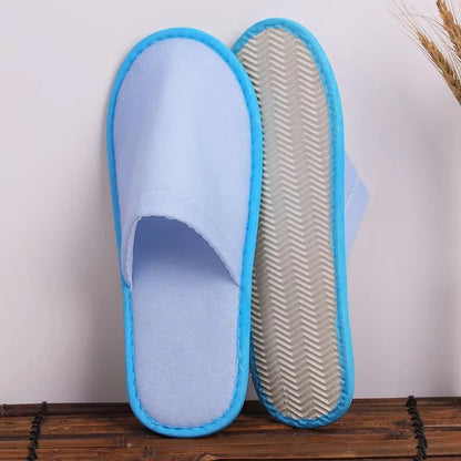 5-10 Pairs Disposable Slippers Women Men Home Soft Plush Slides Unisex Travel Hotel Households