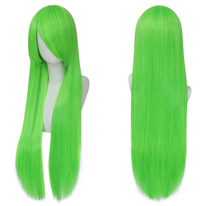 Long Straight Cosplay Wig – 32 Inch Synthetic Lolita Hair, 36 Colors