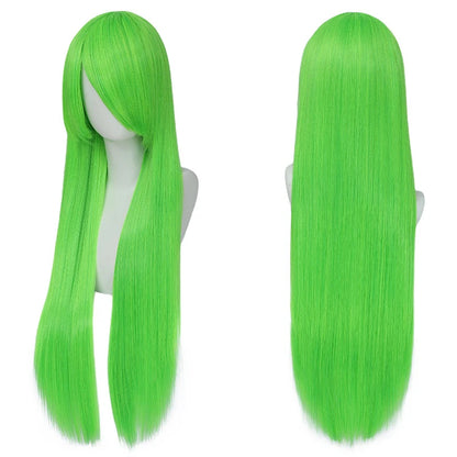 Long Straight Cosplay Wig – 32 Inch Synthetic Lolita Hair, 36 Colors