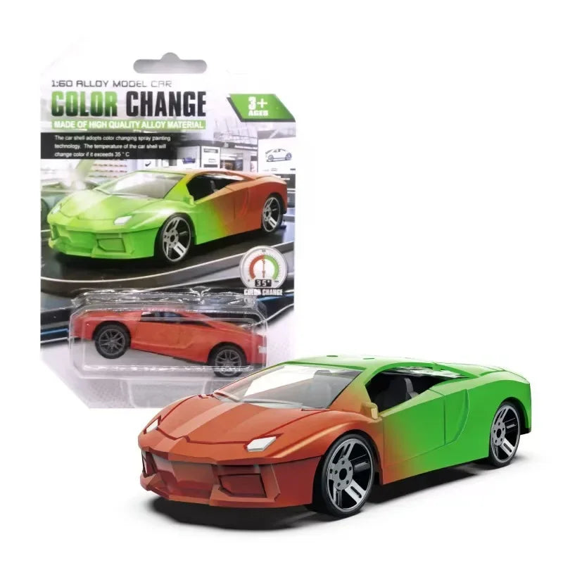 Color-Changing Die-Cast Racing Car Toy – 1:64 Pull Back Model