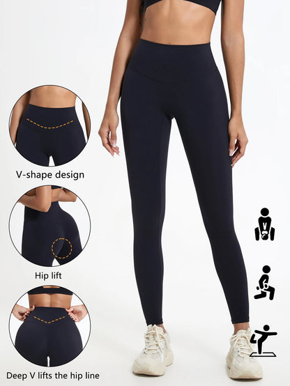 Push-Up High-Waist Yoga Leggings for Women – V-Shape Hip Lift