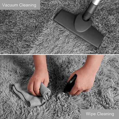 Fluffy Shaggy Area Rug – Soft Tie-Dye Plush Carpet for Bedroom & Living Room
